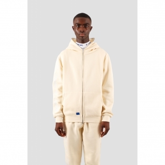 Beige Shark Zip Hoodie