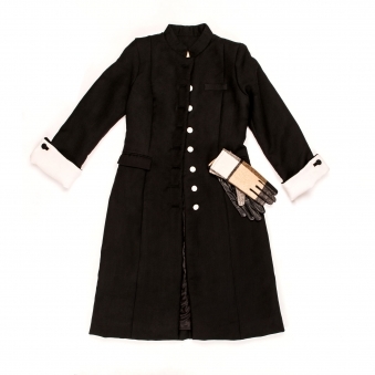 Black and White Wool Coat