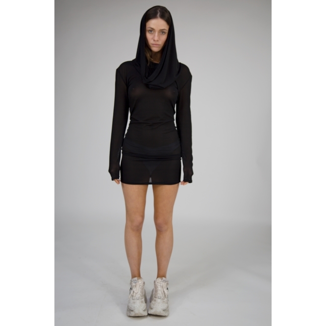 Black hooded dress