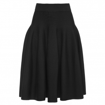 Black Knit Skater Skirt