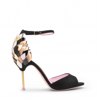 Black Lisa High Heel Peep Toe Sandal