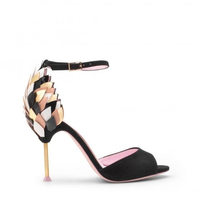 Black Lisa High Heel Peep Toe Sandal