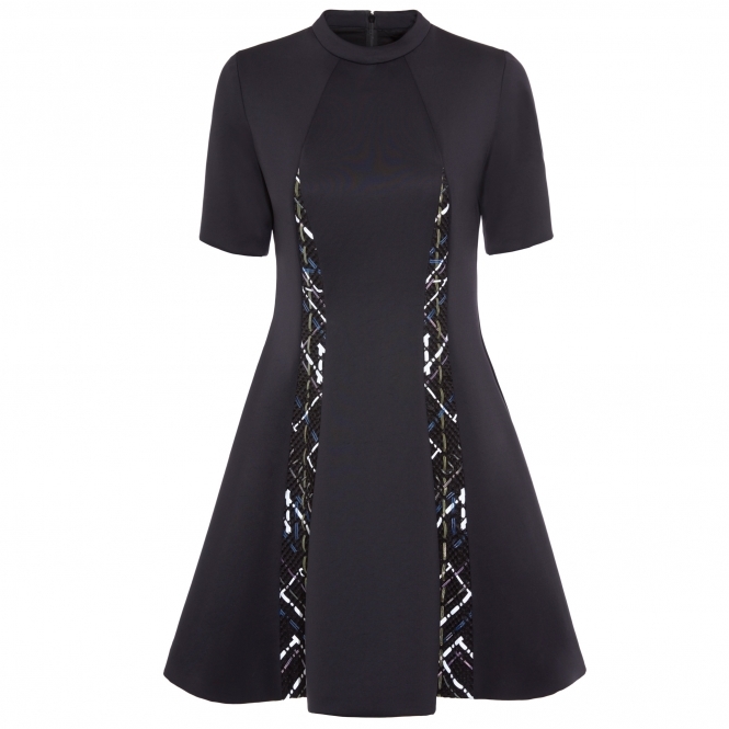 Black Reflective Ribbon Dress