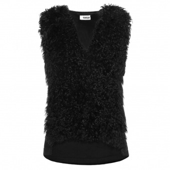Black Sleeveless Wool Vest