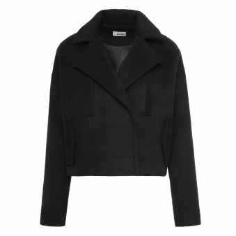 Black Structured Wool-Blend Jacket