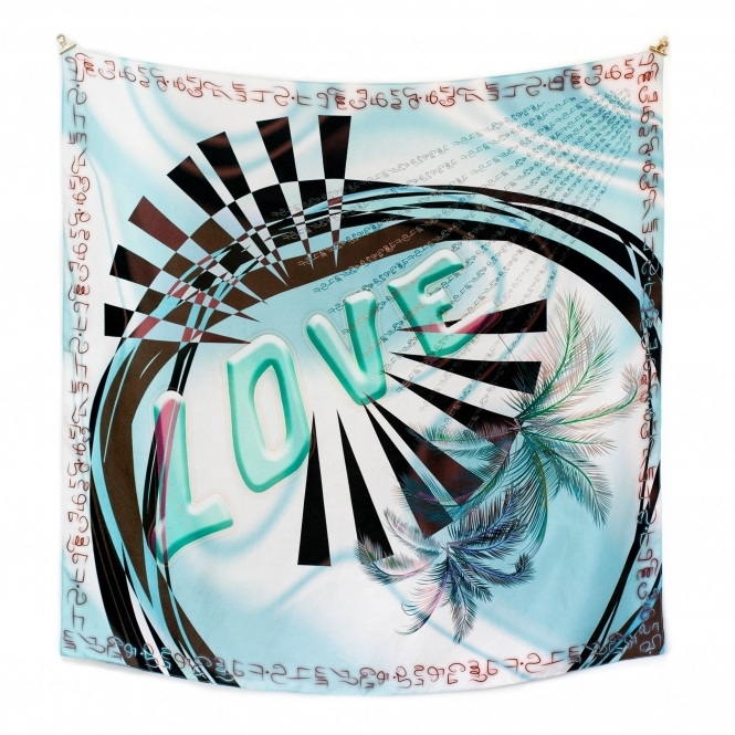 Blue Love Sila Silk Scarf