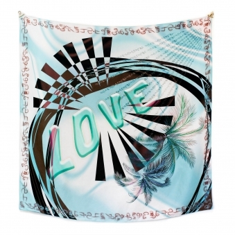 Blue Love Sila Silk Scarf