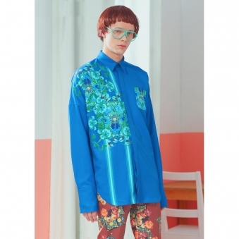 Blue Mojolica Print Shirt