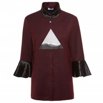 Burgundy Printed Flare Top