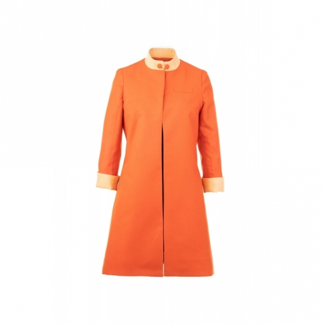 Carrot Orange Front Open Coat