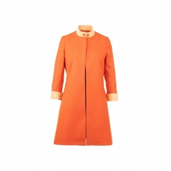 Carrot Orange Front Open Coat