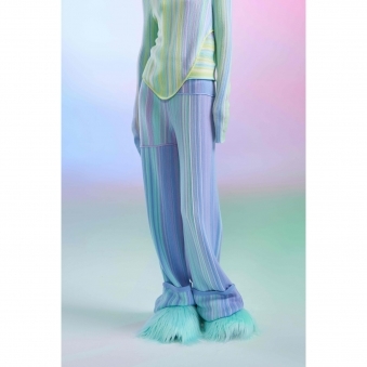 Colour Drawn Knitted Women's Pants