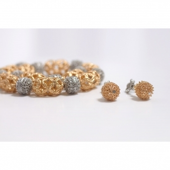 Cyclic Gold Silver Tone Plated Necklace Set