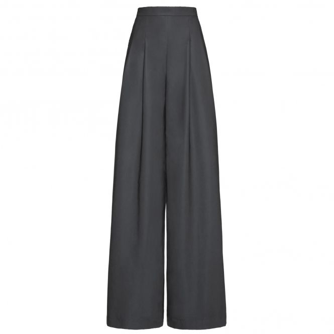 Dark Grey Reflective Wide-Leg Pants