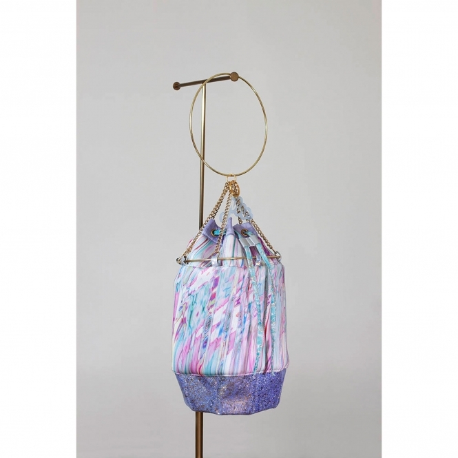 Digital Marble Neoprene Mini Bucket Bag
