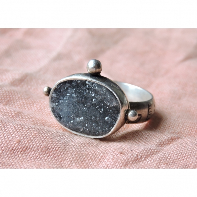 Druzy Agate Sterling Silver Ring