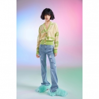 Floral Cutout Cashmere Cardigan
