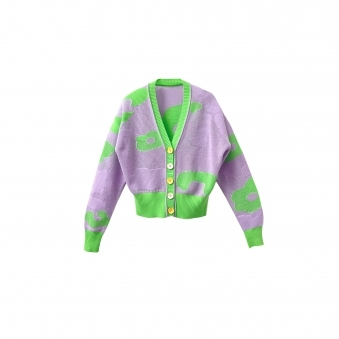Floral Cutout Cashmere Cardigan