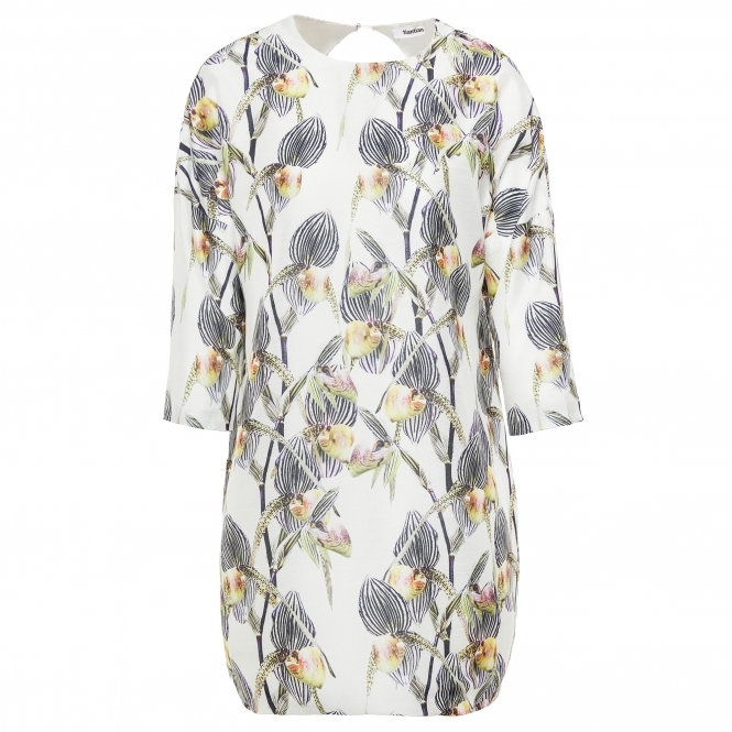 Floral Print Open Back Cocoon Shift Dress