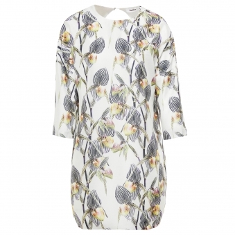 Floral Print Open Back Cocoon Shift Dress