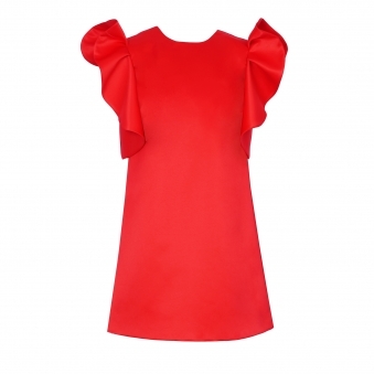 Folded Red Flower Dress