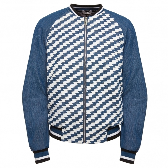 Graphic Denim Bomber Jacket