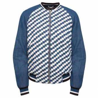 Graphic Denim Bomber Jacket
