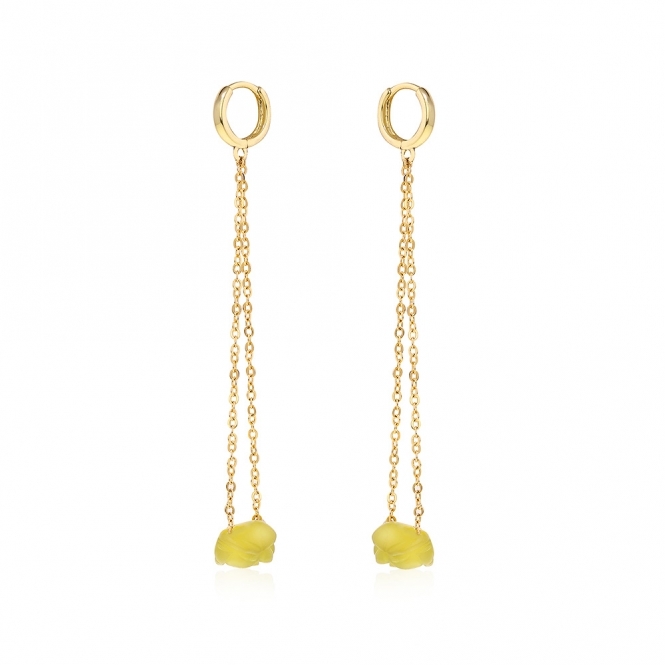 Green Quartz Roses Earrings