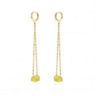 Green Quartz Roses Earrings