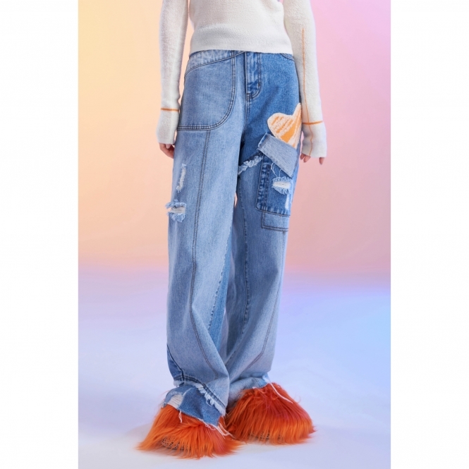 Heart Wide-Leg Jeans