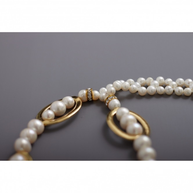 Hula Hoop Pearl Necklace