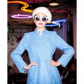 Icy Blue Double Breasted Coat