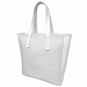 Leather Mesh Tote Bag