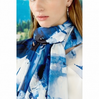 Made To Order Aurora Horizontal Shibori Stole Wide