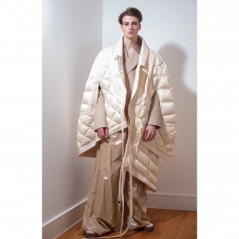 Made To Order Beige Down Cape