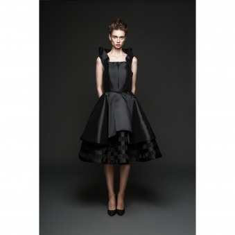 Made To Order Black Tiered Dress