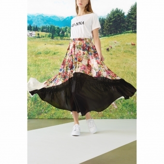Made To Order Charlotte Oil Painting Floral Print Skirt