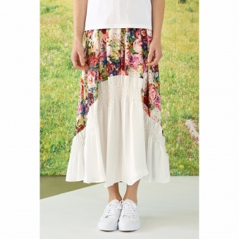 Made To Order Charlotte Oil Painting Floral Print Skirt