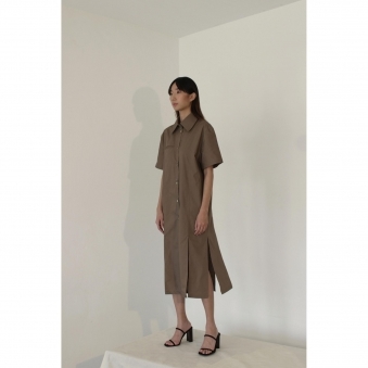 Made To Order Cotton Shirt Dress with Spilts