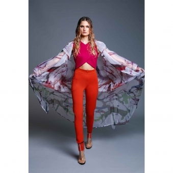 Made To Order Layered Organza Printed Coat