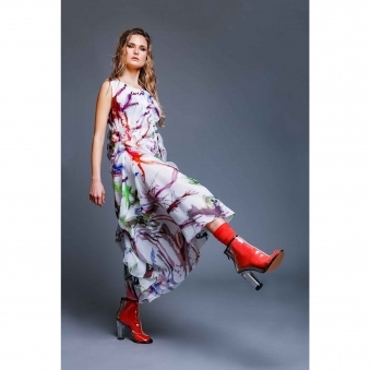 Made To Order Layered Printed String Dress