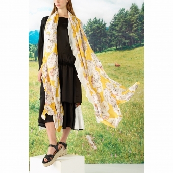 Made To Order Luna Print Vertical Shibori Stole Long