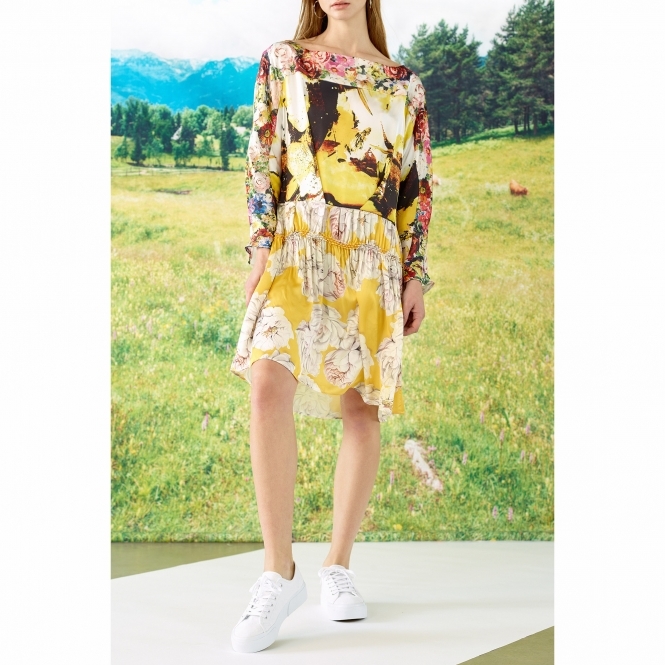 Made To Order Mia Multi Print Kimono Sleeve Shibori Dress