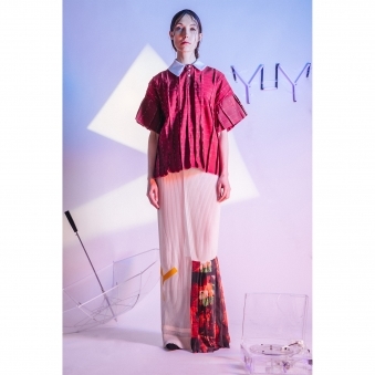 Made To Order Pleated Print Skirt