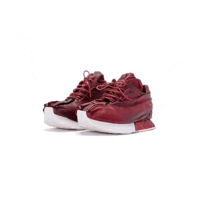 Made To Order Red Eco-leather Trainers