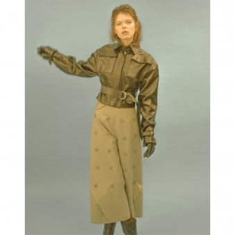 Made To Order Sage Flap-Top Trousers With Front Buttons
