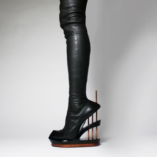 Made To Order Sanctum Thigh-high Stretch Bed of Nails Leather Boots