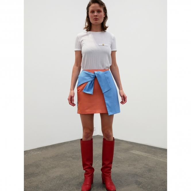 Made To Order Tie Skirt - Orange/Blue