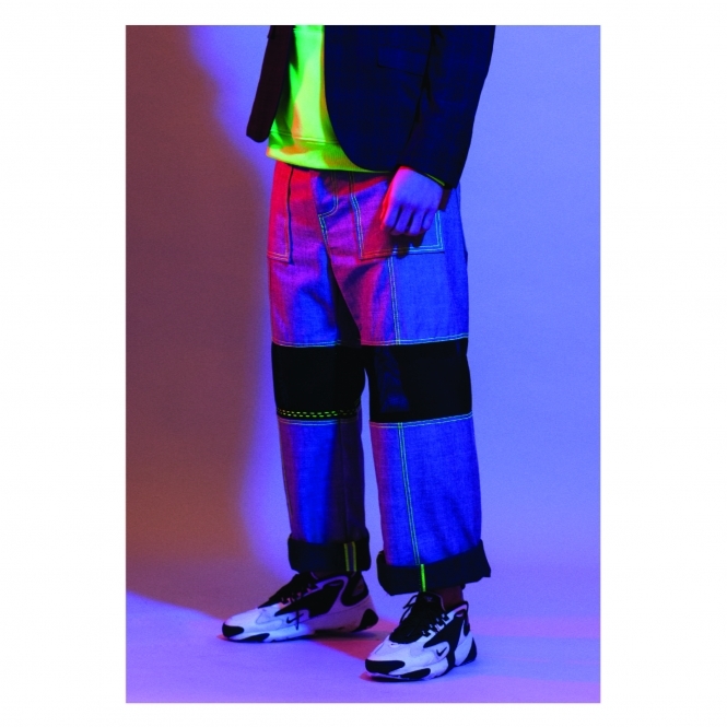Made To Order Top Stitched Reverse Denim Jeans 