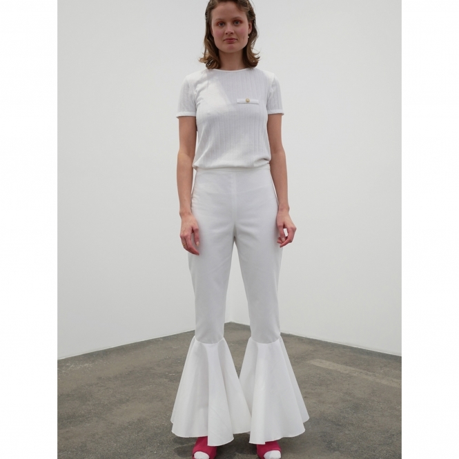 Made To Order Trumpet Pants - White
